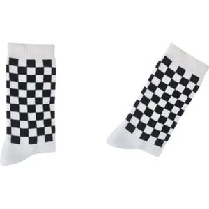 Pegada Old School Geruite Sokken - retrosokken zwart/wit -onze size - sportsokken - naadloos