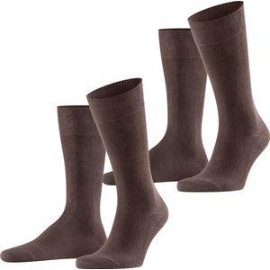 FALKE Swing 2-Pack business & casual katoen multipack sokken heren bruin - Maat 43-46