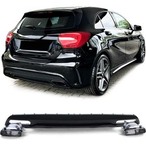 Mercedes A Klasse W176 A45 AMG Look Uitlaten met Sport Diffuser Zwart Uitlaat Sierstuk A180 A200 A220 A250