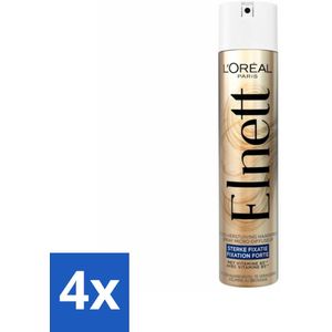 4 x L'Oréal Elnett Satin Haarlak Sterke Fixatie 300 ml - Haarspray - L'Oréal Paris - Elnett Satin - Sterke Fixatie - Satijnzacht