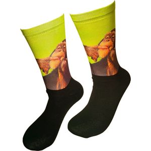 Verjaardags cadeau - Chimpansee sokken - Aap Print sokken - vrolijke sokken - valentijn cadeau - aparte sokken - grappige sokken - leuke dames en heren sokken - moederdag - vaderdag - Socks waar je Happy van wordt - Maat 36-40
