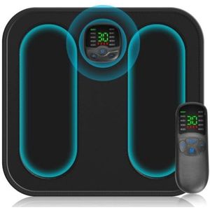 Voetmassager - EMS Voetmassager - Voetmassage apparaat met bediening - Voetmassage apparaat bloedsomloop - Draadloze - 10 standen - 30 intensiteiten - Draagbaar - Bevordert de bloedsomloop - Verlicht spierpijn - Geschikt voor reizigers