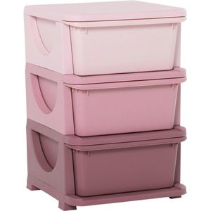 Opbergboxen - Ladekast met opbergdoos - Speelgoed organizer - Speelgoedkast - Roze - 37 x 37 x 56,5 cm