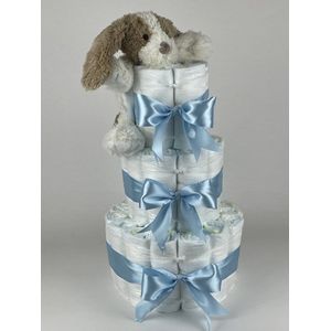 Chouette-Chouette | Luiertaart Jongen | Kraamcadeau | Geboorte Jongen | Babyshower | Tuttle Hond David Blauw