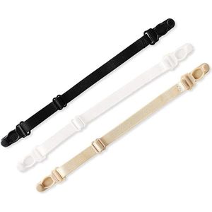 Elastische Bh Schouderbanden - 3 stuks - Verstelbare Ondergoedriemen - BH straps - Voorkomt Wegglijden BH Band - Zwart, Wit & Beige - Polyester - 21*1cm