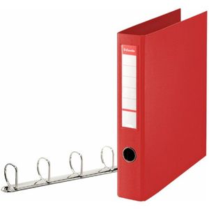 Ringmap met 4 D-ringen A4 40 mm - Rood