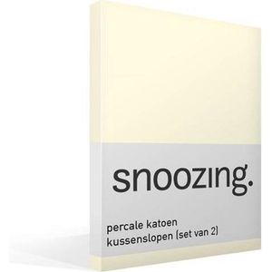 Snoozing - Kussenslopen - Set van 2 - Percale katoen - 60x70 cm - Ivoor