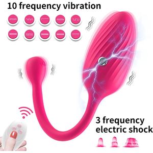 Katy - Vibrerend Ei met Afstandsbediening - Electro shock - 10 Vibraties - Waterproof - Vibrator - Vibrators voor Vrouwen & Koppels - Sex Toys voor Vrouwen - Seks speeltjes