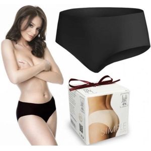 Julimex - Dames Ondergoed - Slipje - Naadloze Slip - Zwart - Maat L - Comfort Onderbroek - (1 Stuks)
