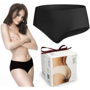Julimex - Dames Slipje - bikini - Naadloze Slip ( 1 stuks ) Zwart - Maat M