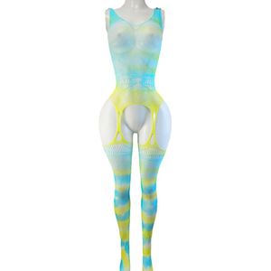 BamBella ® - Panty pak -Onesize - body suit - Dames - Onesize - Erotische jumpsuit van kant lingerie groen blauw