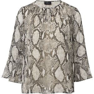 Blouse - Slangenprint - Met Stropdasdetail