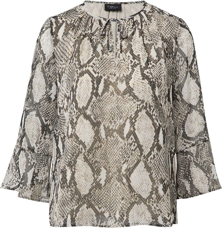 Blouse - Slangenprint - Met Stropdasdetail