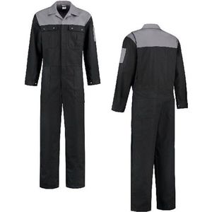 Overall katoen zwart/grijs mt. 44 t/m 66.
