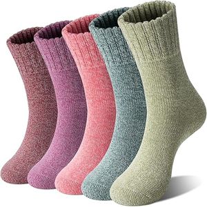 Dames winter sokken - warme wollen sokken - Dikke Thermosocken - comfort & casual - warm & ademend - Rekbaar Unisex Model - Multikleur - 5 paar