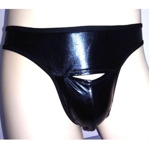 Faux Leather open kruis BDSM slip - Heren string erotisch - Penis opening - Nachtclub - Lederen lingerie mannen - Sexy onderbroek