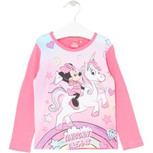 Disney Minnie Mouse Shirt - Lange Mouw - Eenhoorn - Roze - Maat 92