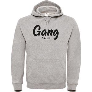 Wintersport hoodie grijs S - Gang is alles - zwart - soBAD. | Foute apres ski outfit | kleding | verkleedkleren | wintersporttruien | wintersport dames en heren