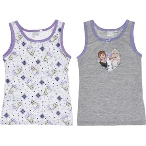 2 pack Meisjes onderhemden - Frozen - Wit/Grijs 134/140