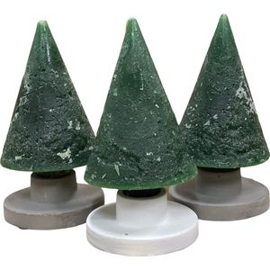 Kaars - kegelvorm - Set van 3 stuks - Kleur Groen - Mooi geschenk cadeau - Decoratieve accessoires