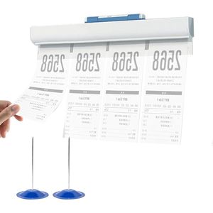 Kwitantiestang - Aluminium Klemstang voor Horeca - 20 cm - Zelfklevend Spike - Factuur Vork - Keuken Bar Kantoor - Wit - 2 Stuks .