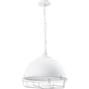 QUVIO Hanglamp landelijk - Lampen - Plafondlamp - Industrieel - Verlichting - Verlichting plafondlampen - Keukenverlichting - Lamp - E27 Fitting - Met 1 lichtpunt - Voor binnen - Metaal - Aluminium - D 42 cm - Wit