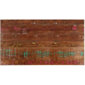 The Living Store Tafelblad rechthoekig 100x60x2,5 cm massief gerecycled hout - Houten Tafelblad - Gerecycled Hout - Vintage Tafel - Rustic Tafels - Eetkamertafel