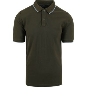 Suitable - Respect Polo Tip Ferry Olijfgroen - Regular-fit - Heren Poloshirt Maat M