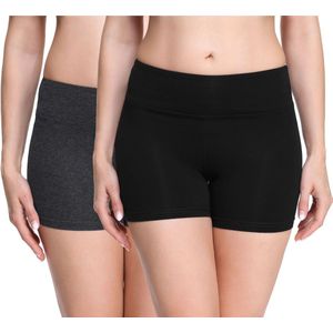 Merry Style Dames Leggings 2 Pack - Sport - Vrijetijdsbroek - Korte - Viscose - Zwart / Donker melange (2-pack) - XS - MS-MS10-284-LE-2P