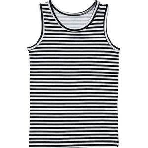 Tanktop Singlet meisje - 2 stuks - Wit en Zwart/Wit - Organisch biokatoen - Maat 116/122