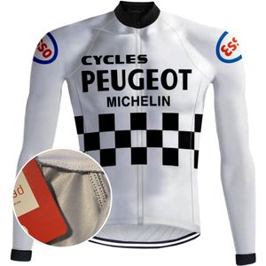 Retro Wielershirt lange mouwen Peugeot Wit - REDTED - S