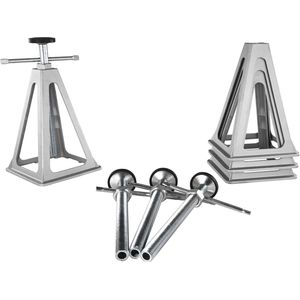 VEVOR - Stapelkrik Trolleykrik - Zilver - 2,72 Ton Per Krik - Hoogtebereik 280-435 Mm