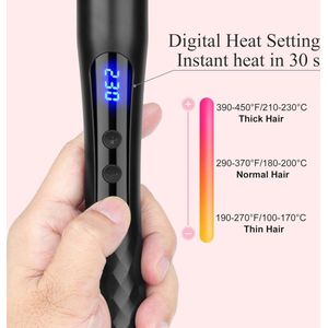 25 mm conische professionele keramische krultang voor krullen en zachte golven met LCD-display temperatuurregeling - inclusief handschoenen