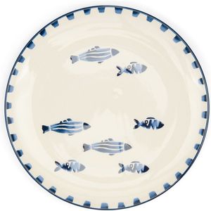 Rivièra Maison - Como Catch Dinerbord, Blauw/Wit, Aardewerk