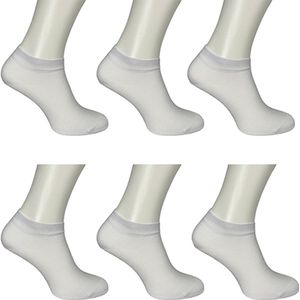 Sneakersokken - 6-pack - wit - enkelsokken - unisex