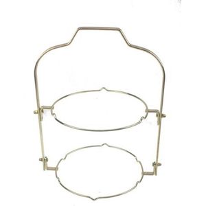 Cakeplateau 2 delig goud 24xØ18,5x28,5cm
