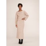 Grace & Mila Toundra midi-rok gebreid wol beige