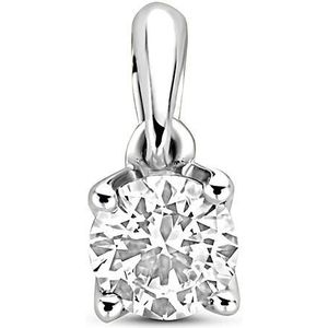 14K witgouden hanger lab grown diamant 0.25ct h si 9,5 mm - 4106437