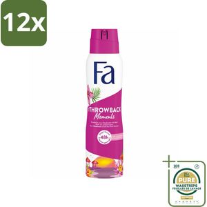 Fa Deodorant Spray Sunset Dream 150 ml - Voordeelverpakking - 12 stuks - Roze lotus geur - Vrouwen deodorant