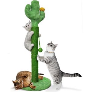 Krabstam voor katten, krabzuil, cactus, kleine krabpaal voor katten, natuurlijke sisal, krabcactus, stabiele krabstang, 82,9 x 39 cm, groen