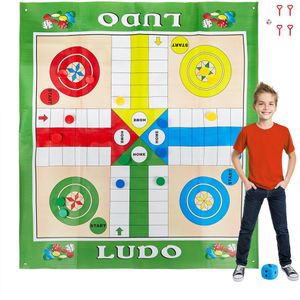 Relaxdays Mens-erger-je Niet - Bordspel XXL - Spelletje Buiten - 160x180 - Tuinspel