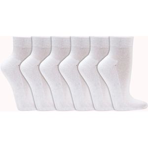 Sportsokken | Korte boord | Badstof zool | Kleur: Wit | 6 paar
