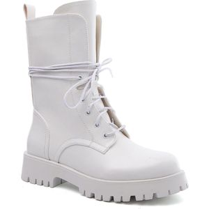 SmileFavorites® Veterboots - Wit - Imitatieleer - Maat 40