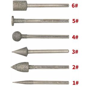 Fijnfrezen, set van 6 stuks, 3.0 mm schacht