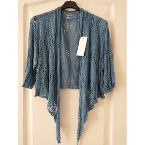 Dames Vest Resa - Jeansblauw - Bolero Model - Curvy Mode