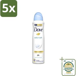 5 x Dove - Deodorant - Spray Cotton Soft - Zachte geur - 150 ml - Grootverpakking - Dove Cotton Soft Anti-transpirant Spray - Anti-transpirant Spray - Anti-transpirant - Deodorant Spray - Okselhuid Verzorging