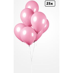 25x Ballon roze 30cm - Barbie Festival feest party verjaardag landen helium lucht thema