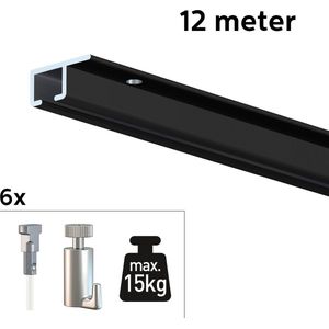ARTITEQ 12 METER ALL-IN-ONE TOP RAIL 15KG / ZWART