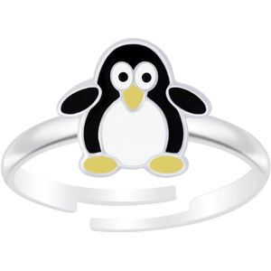 Joy|S - Zilveren pinguïn ring verstelbaar - voor kinderen