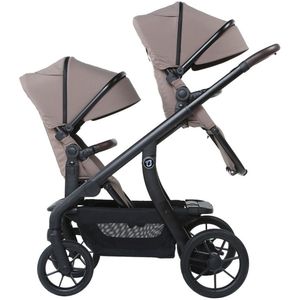 Titanium Baby Solid Pollux Duo Kinderwagen - Taupe - Omkeerbare zitting - Geschikt voor twee kindjes van 0-22 kg/ 0-4 jaar